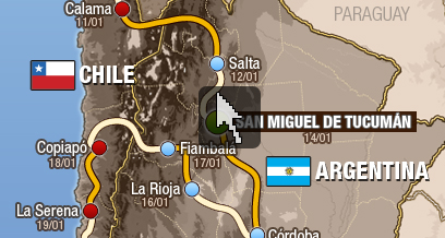 Imagen Ruta del Dakar 2013